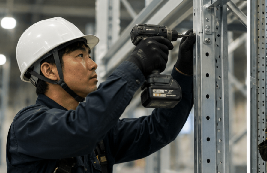 ラック組立作業のイメージ